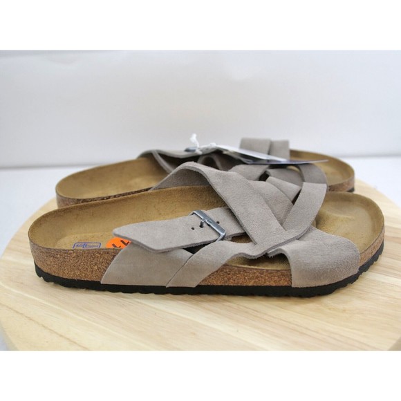 Birkenstock Lugano Sandals (44 US 11 R) Suede Stone‎ Coin SoftBed Comfort… - Picture 1 of 6
